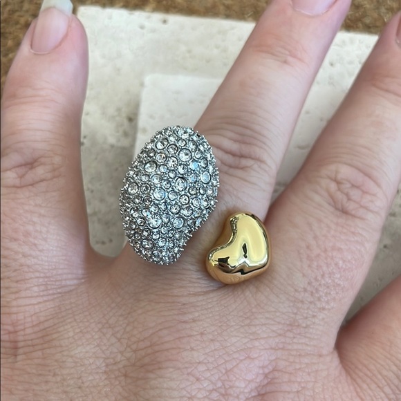 ALEXIS BITTAR Gold and Silver Crystal Encrusted Ring - Picture 2 of 3